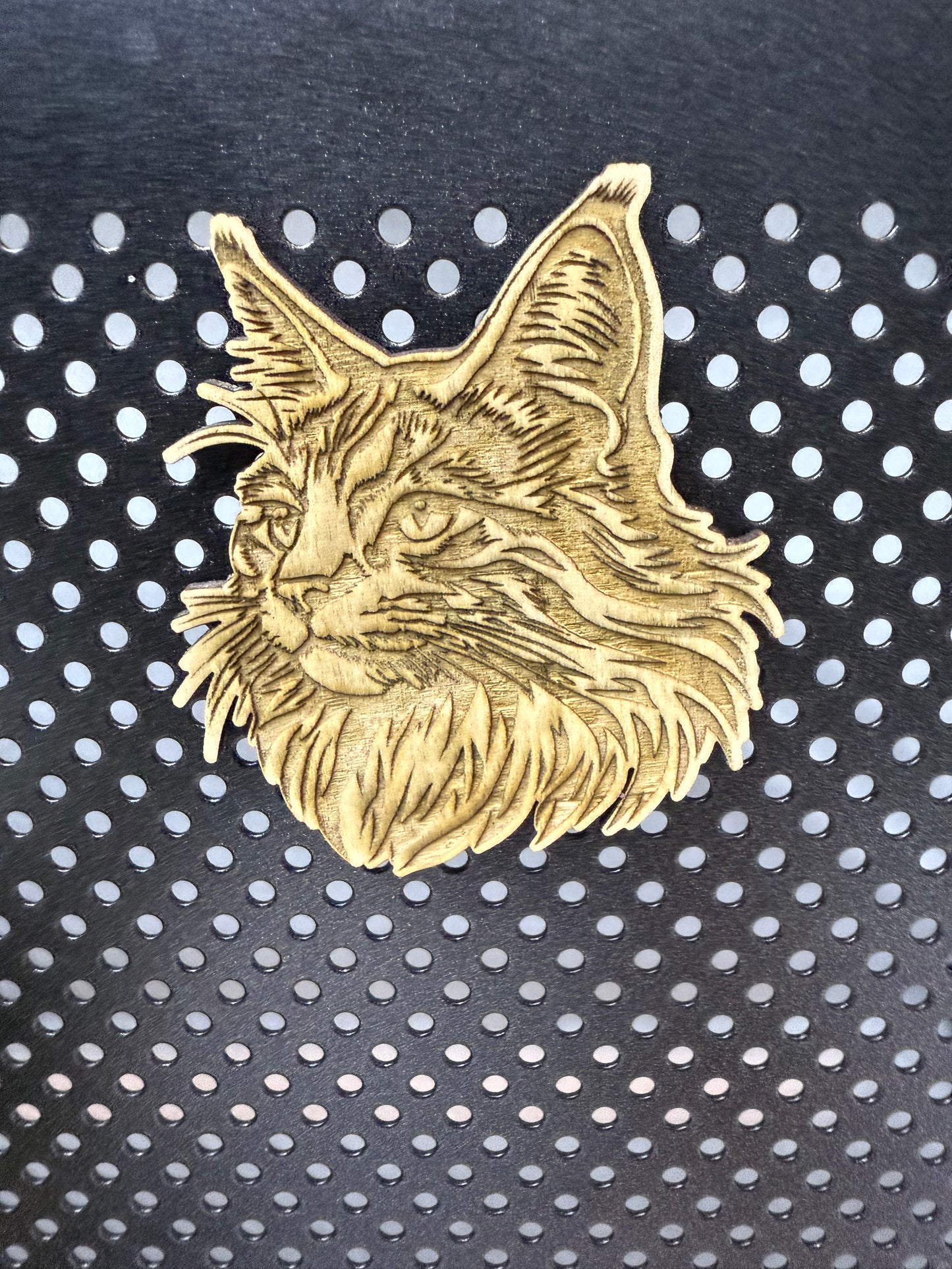 Maine Coon - Cat Laser Engraved Wood Magnet