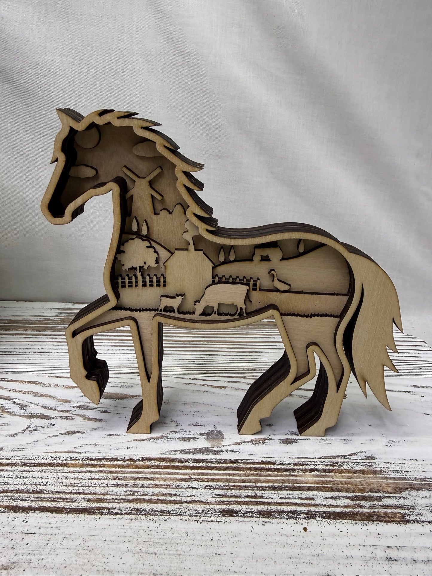 Horse Multilayer Wood Decor