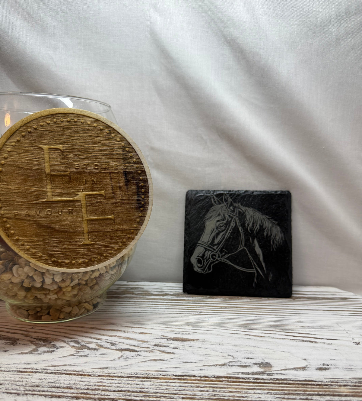 Horse Laser Engraved Slate Coaster
