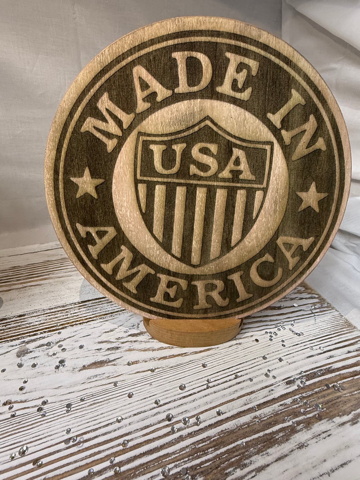 “Made in America” Laser Engraved Wood Sign