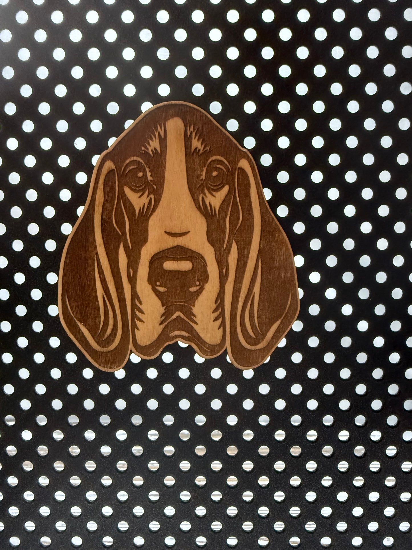 Bassett Hound -Dog Laser Engraved Wood Magnet