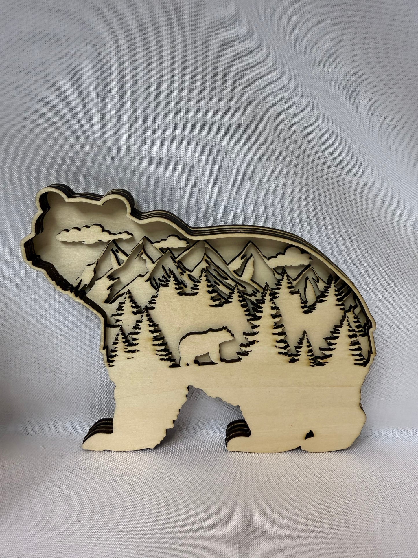 Bear Multilayer Laser Cut Home Decor