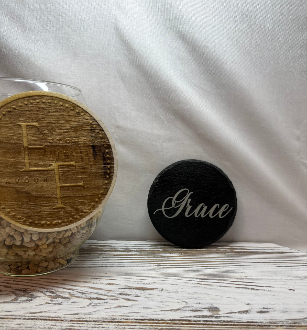 Grace Laser Engraved Slate Coaster