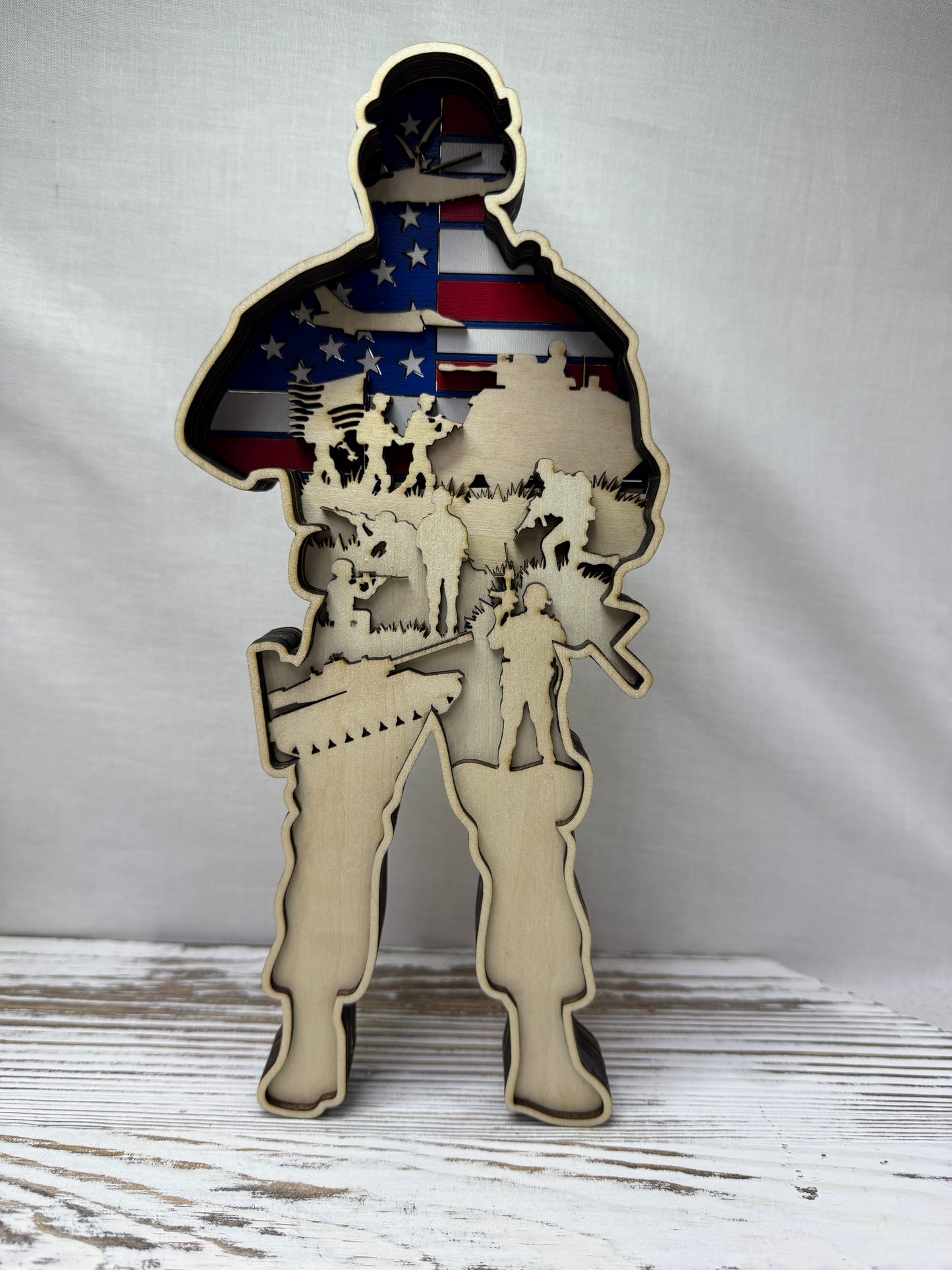 Soldier's Fight Laser Cut Home Decor