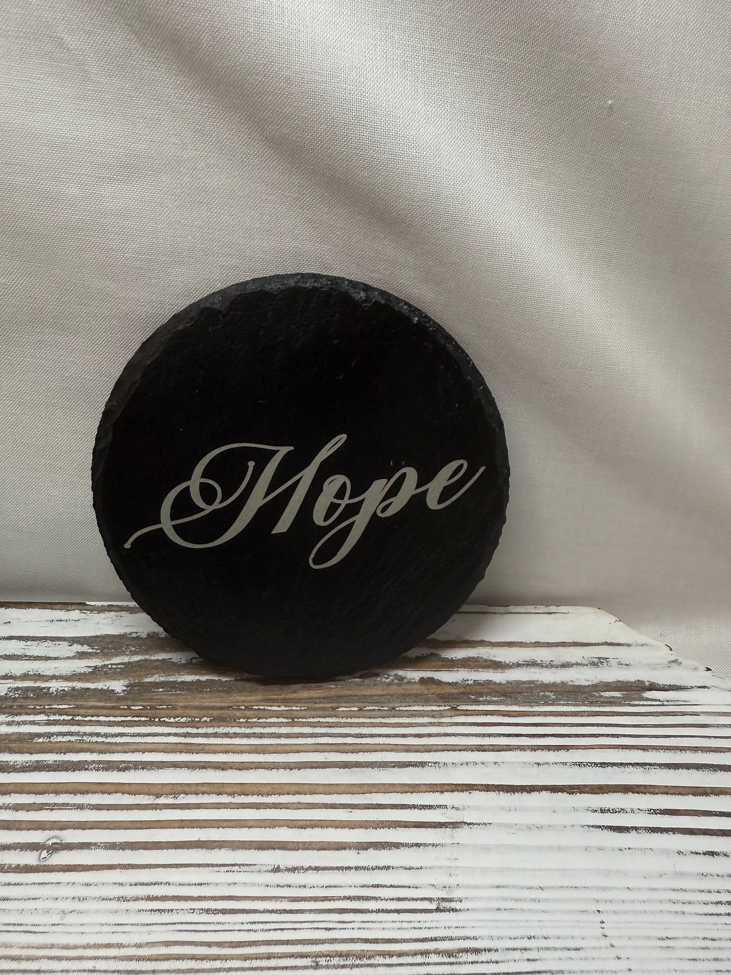 Hope Laser Engraved Slate Coaster