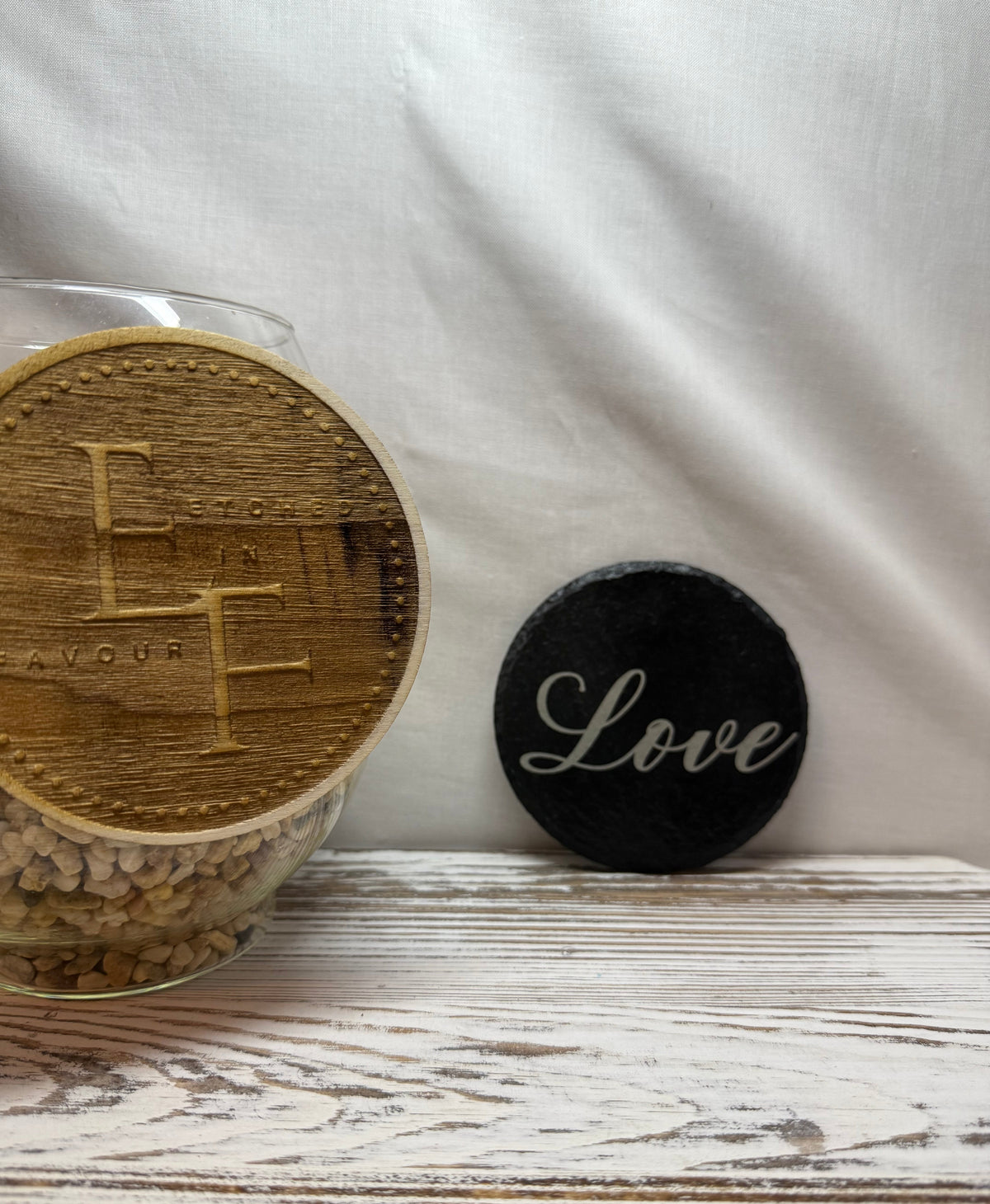 Love Laser Engraved Slate Coaster