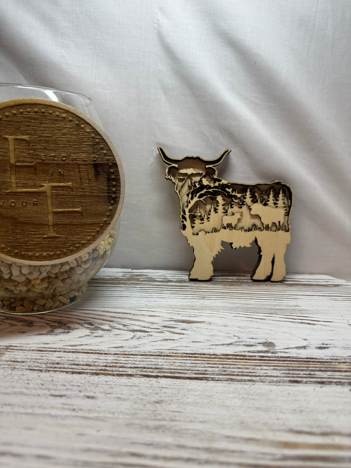 Cow Multilayer Wood Decor