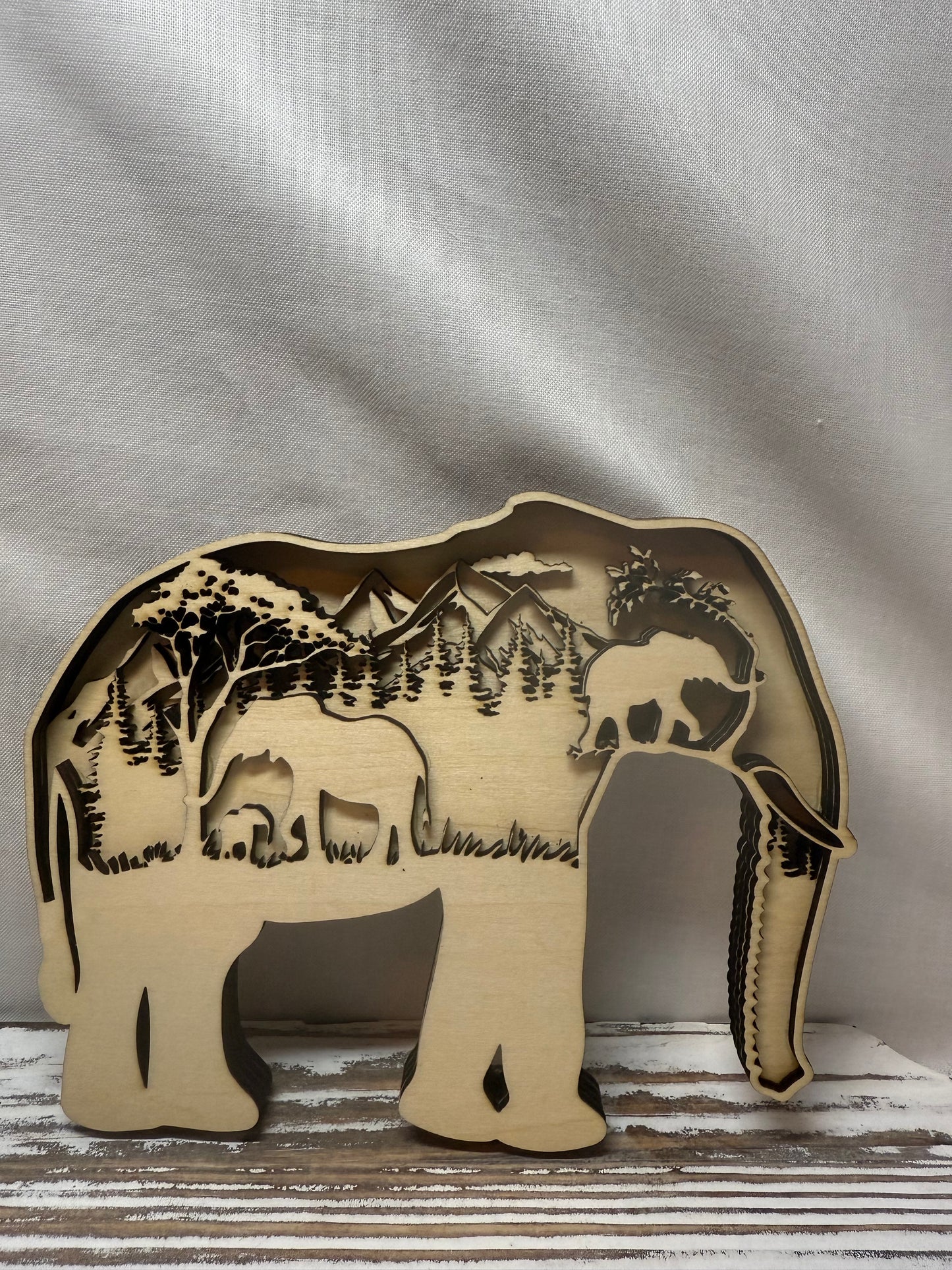 Elephant Multilayer Laser Cut Home Decor