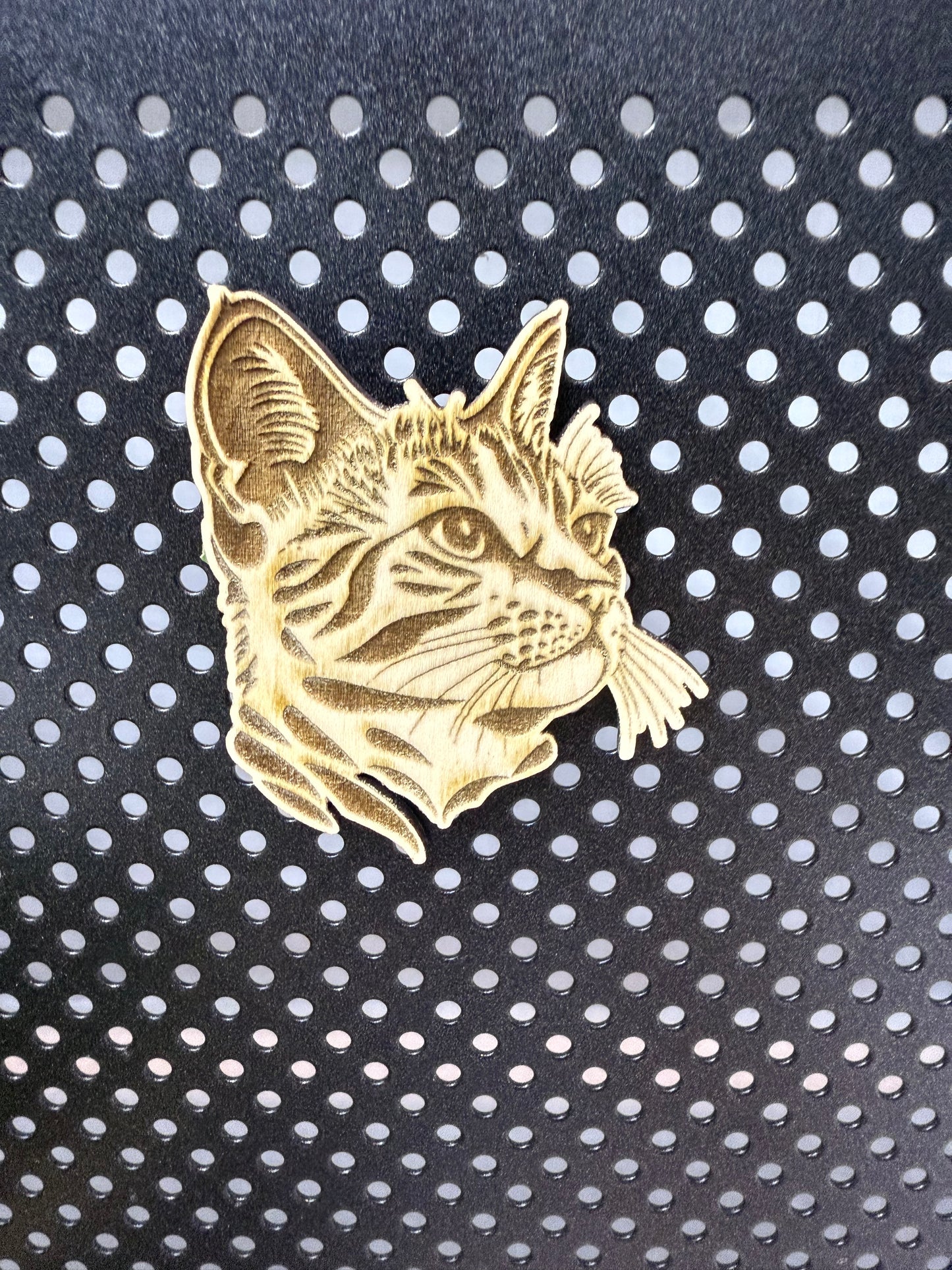 Savannah - Cat Laser Engraved Wood Magnet