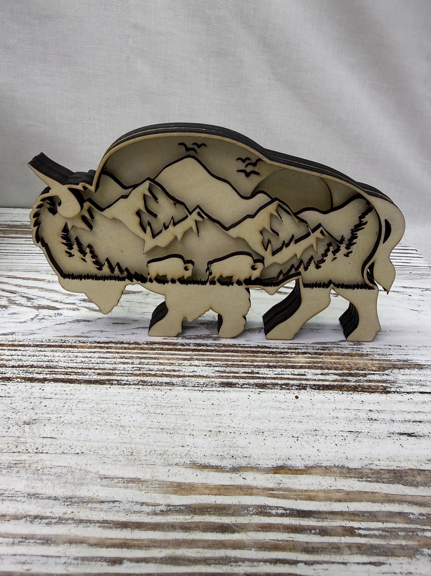 Bison Multilayer Wood Decor