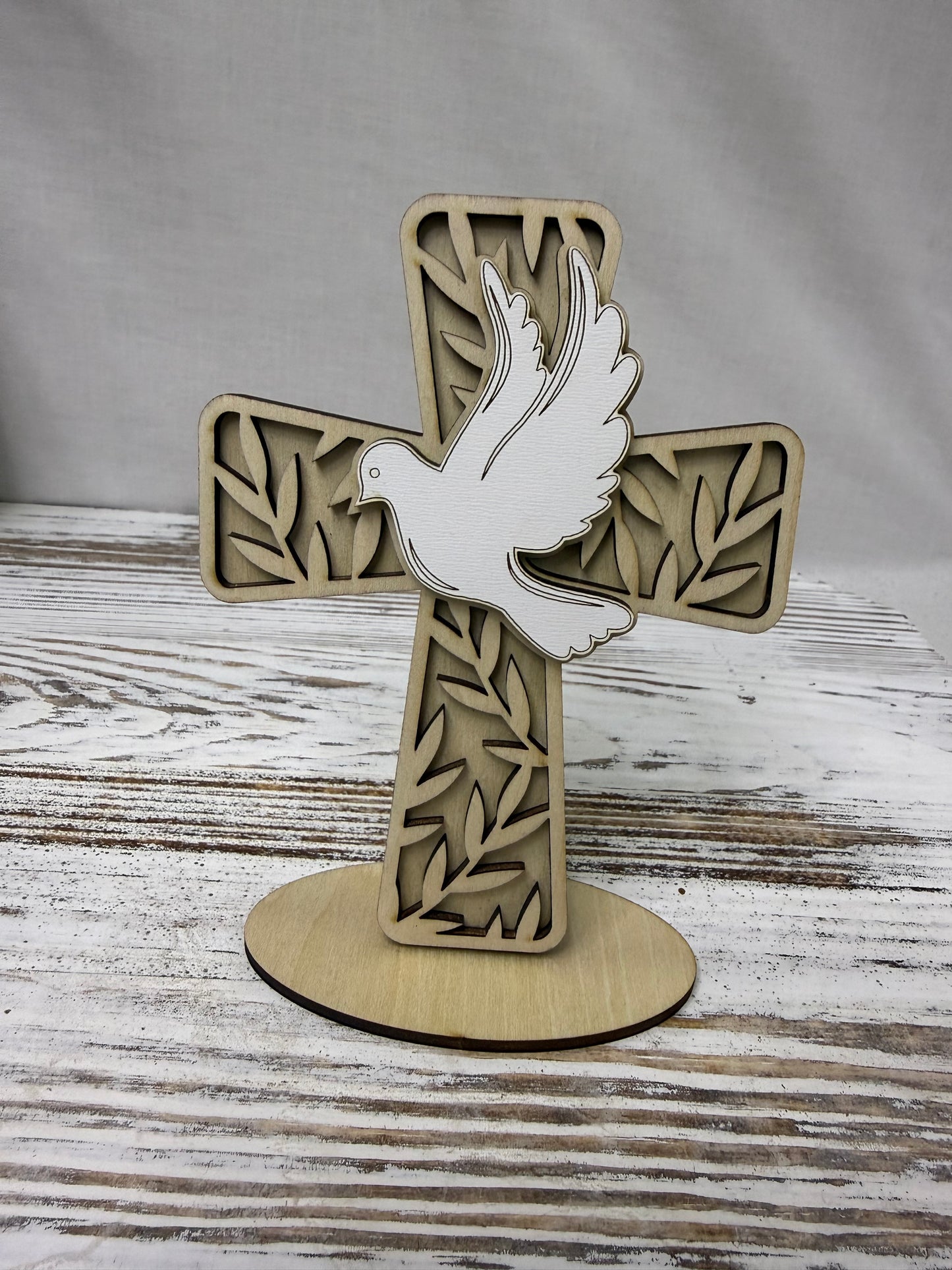 Dove Cross Wooden Display