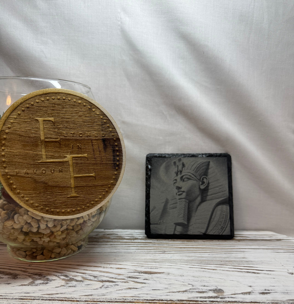 Egyptian Laser Engraved Slate Coaster