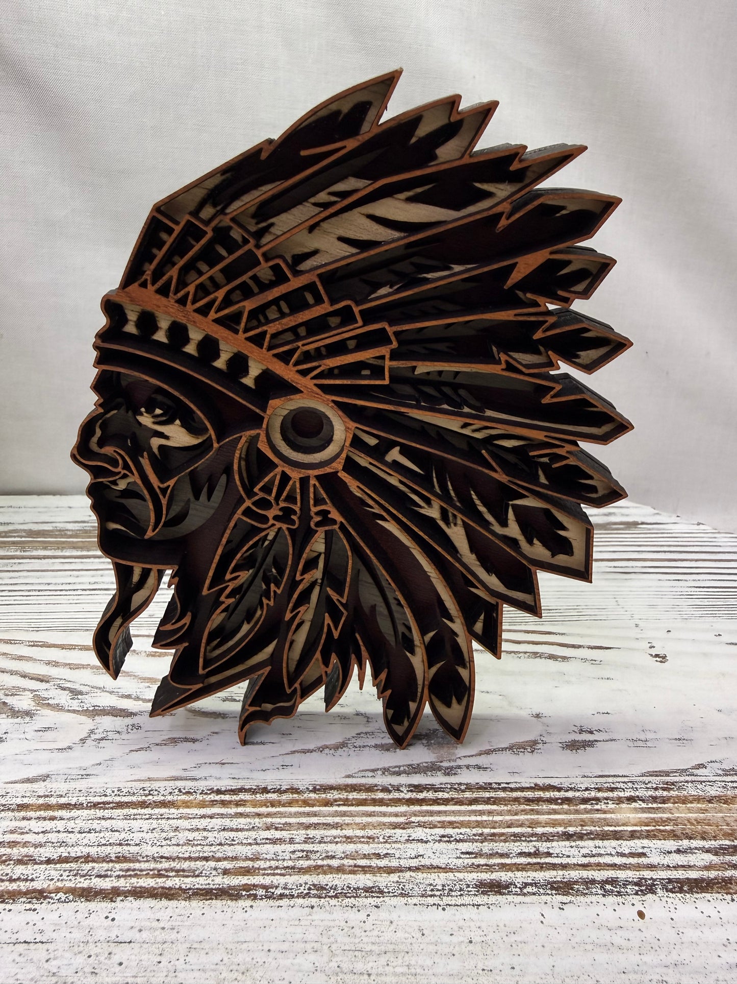 Warrior Headdress Multilayer Wood Decor