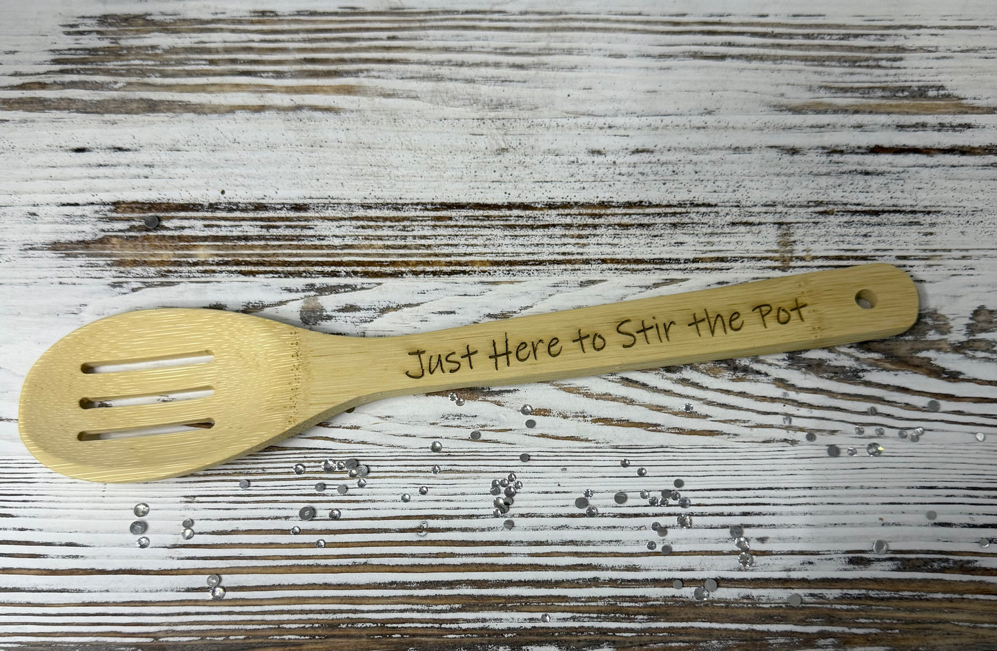 “Stir the Pot” Laser Engraved Bamboo Kitchen Utensil