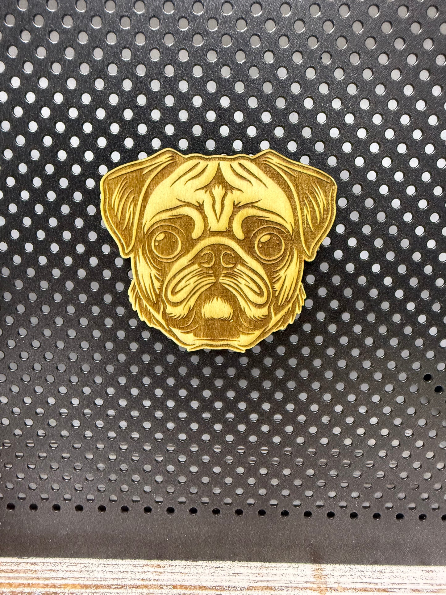 Pug - Dog Laser Engraved Wood Magnet