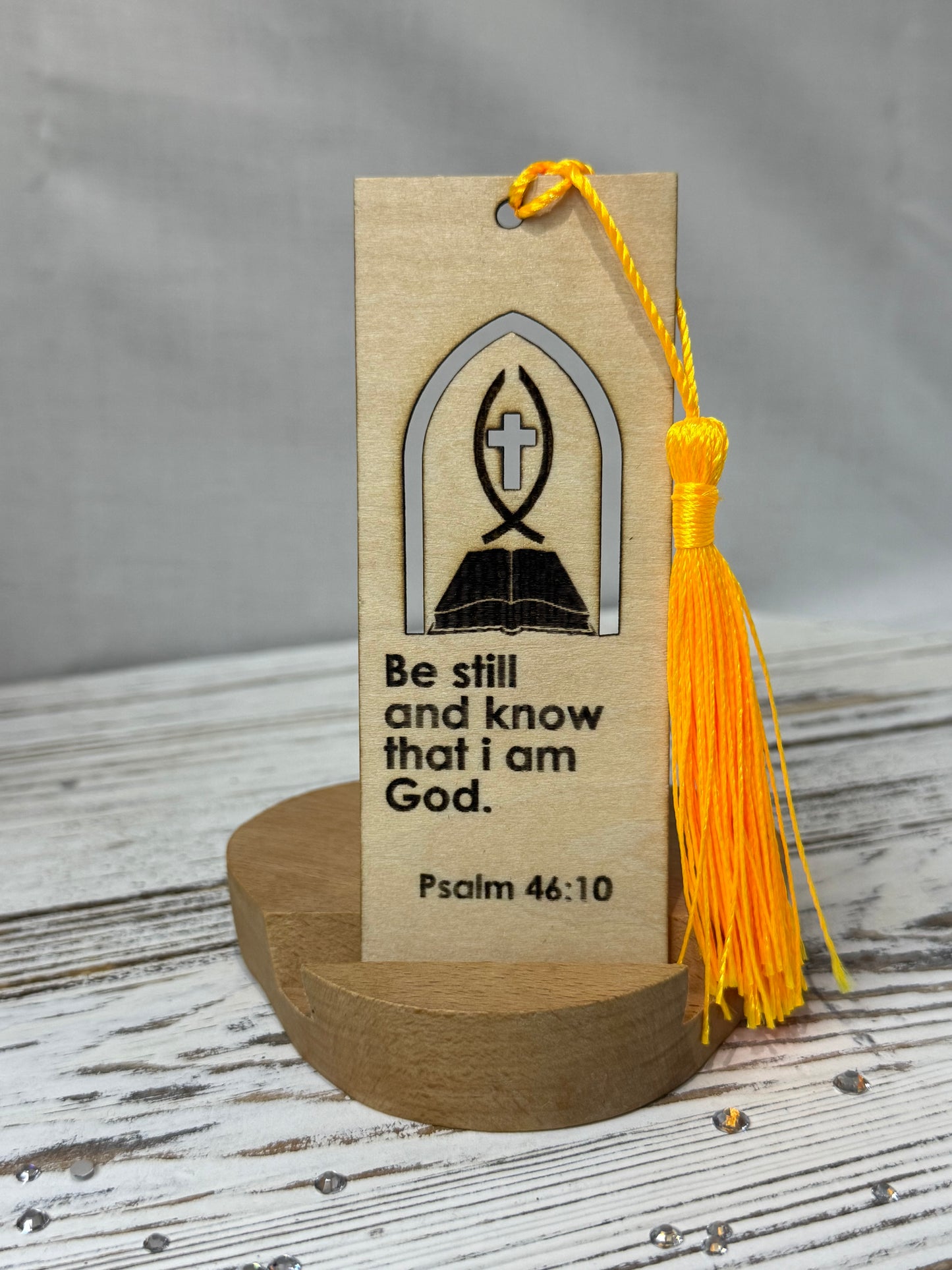 Psalm 46:10 - Laser Engraved Wood Bookmark