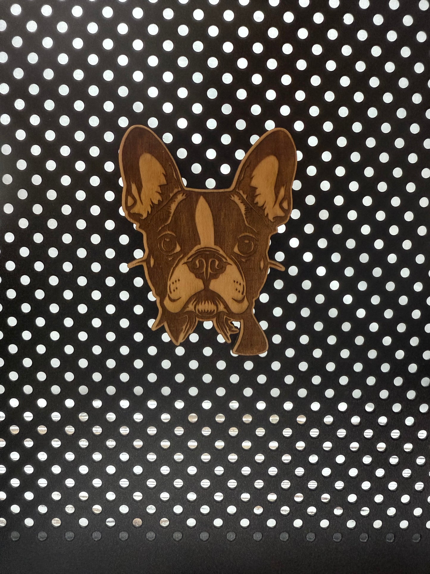 Boston Terrier -Dog Laser Engraved Wood Magnet