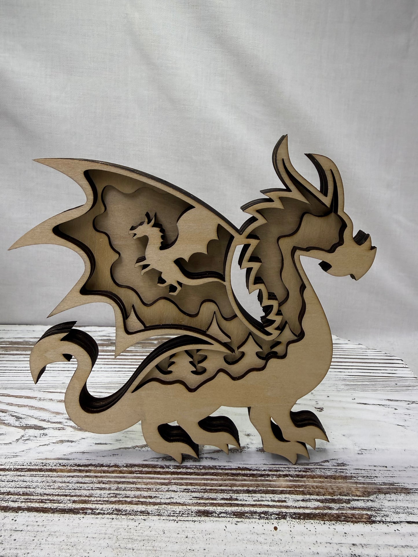 Forest Dragon Multilayer Wood Decor