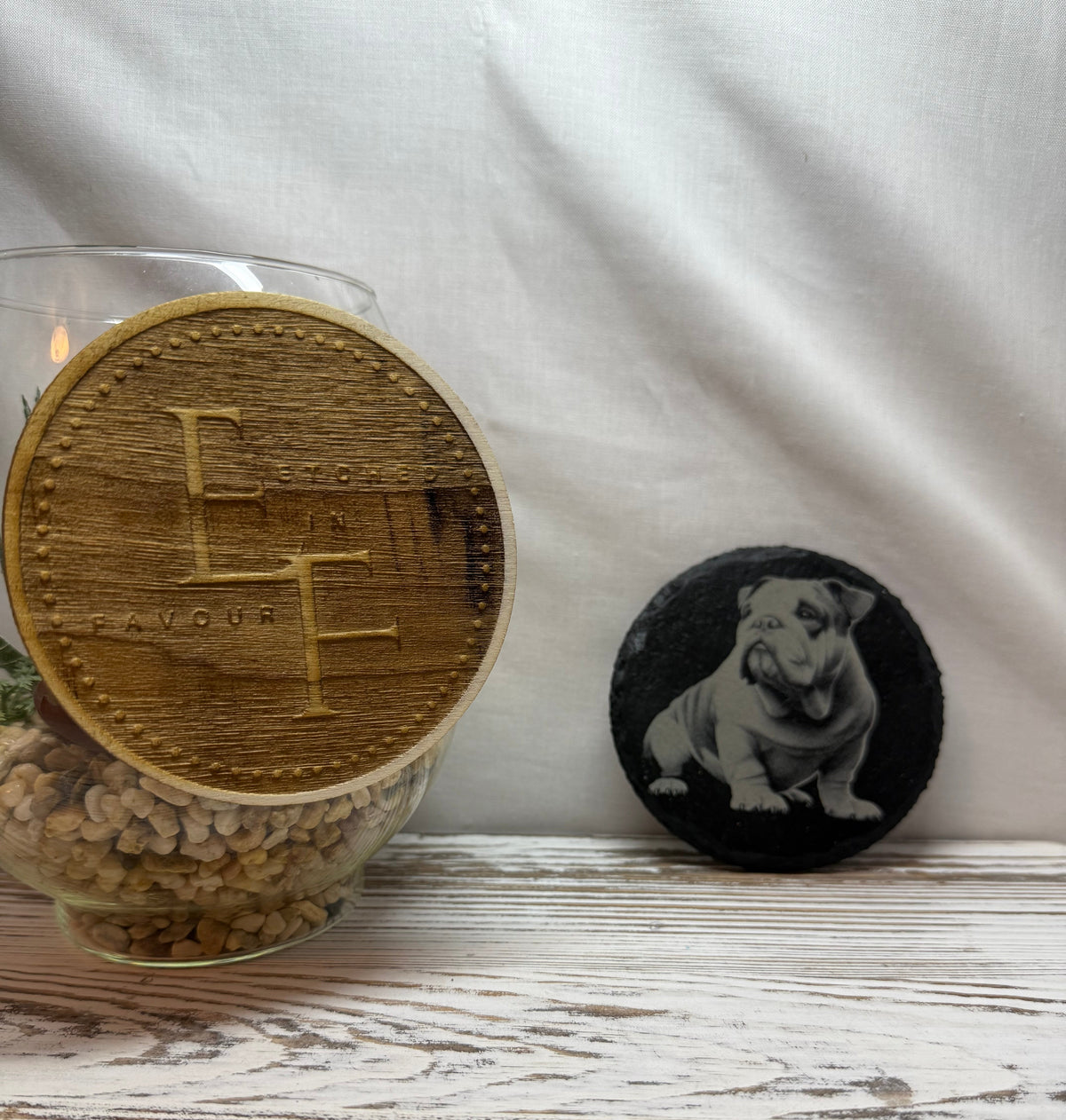 Bulldog Laser Engraved Slate Coaster
