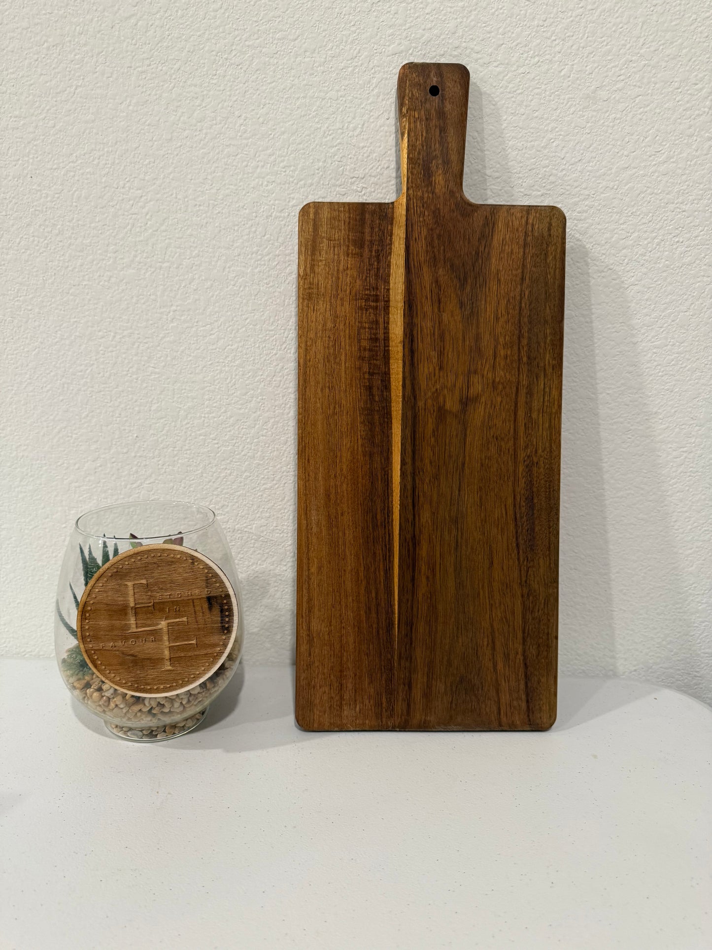 Custom Acacia Cutting Board with Handle - Extra Large