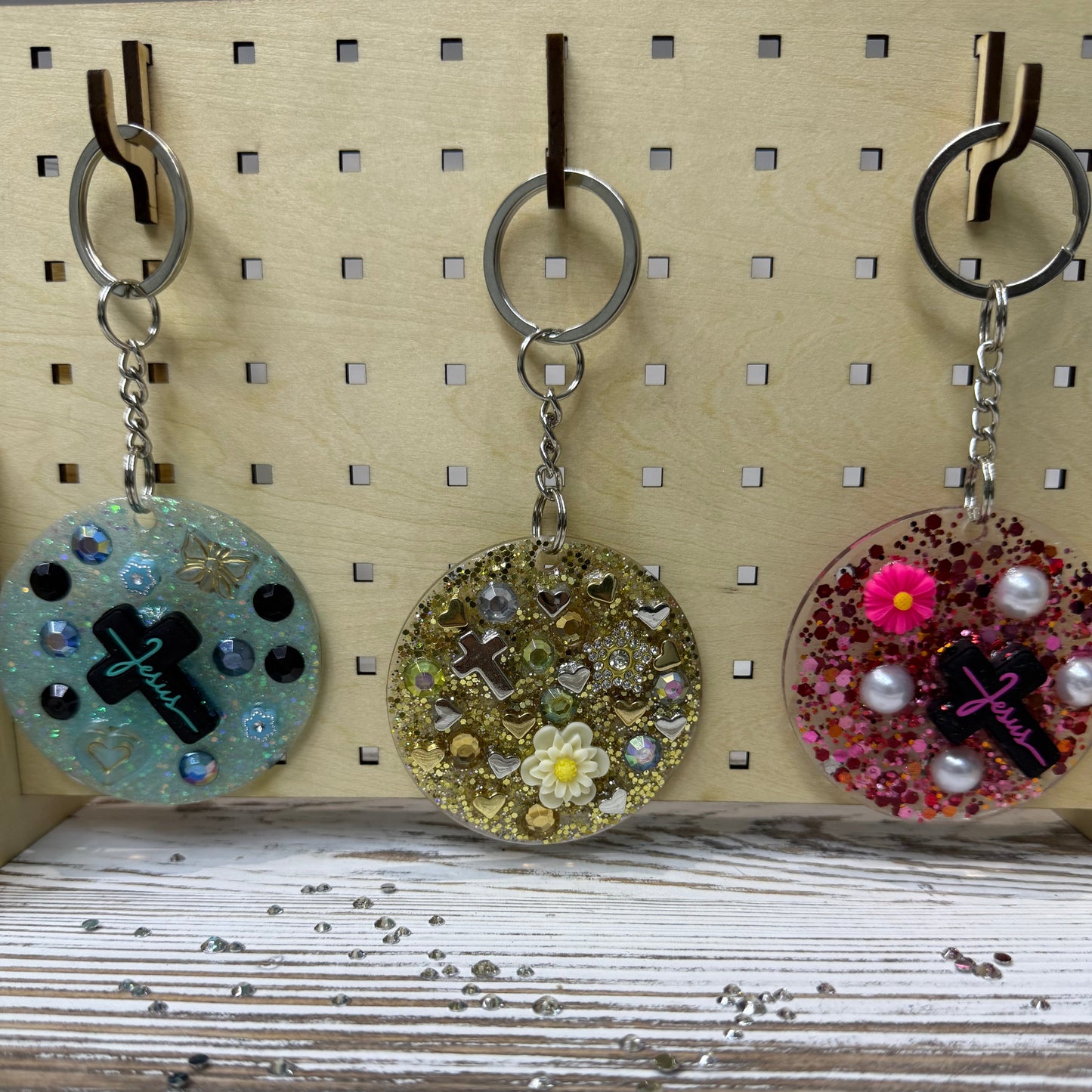 Handmade Christian Resin Keychains