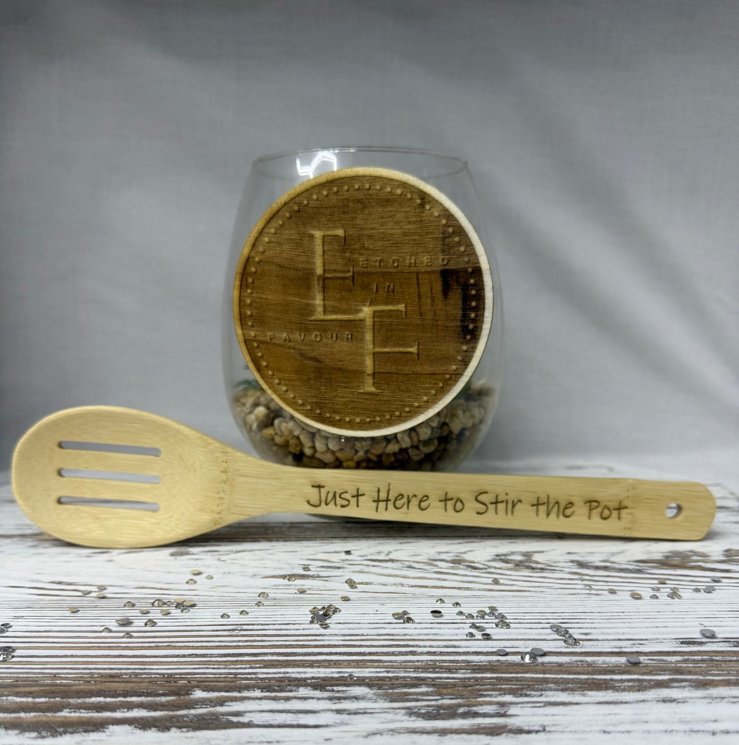 “Stir the Pot” Laser Engraved Bamboo Kitchen Utensil