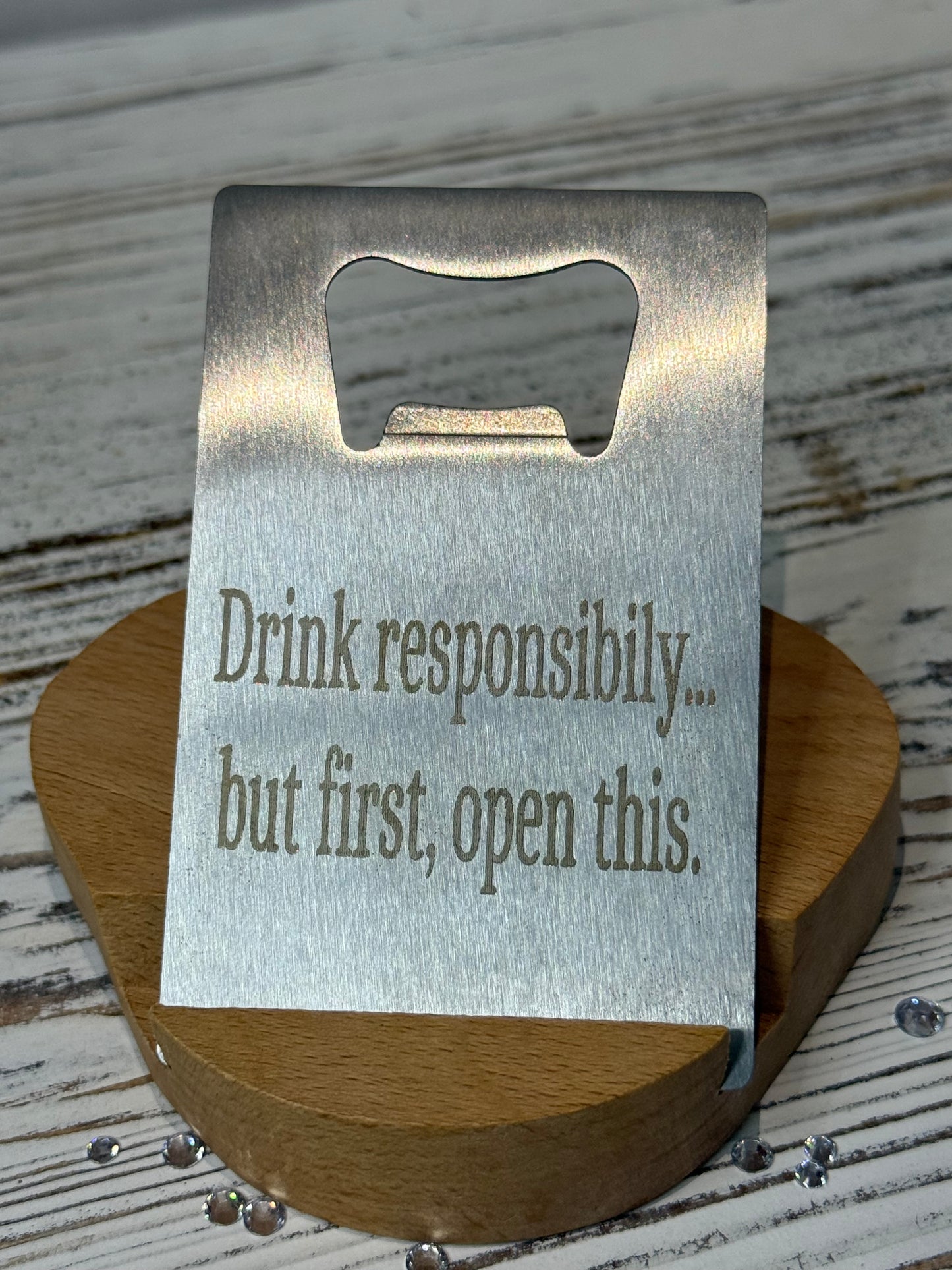 Laser Engraved Stainless Steel Bottle Opener