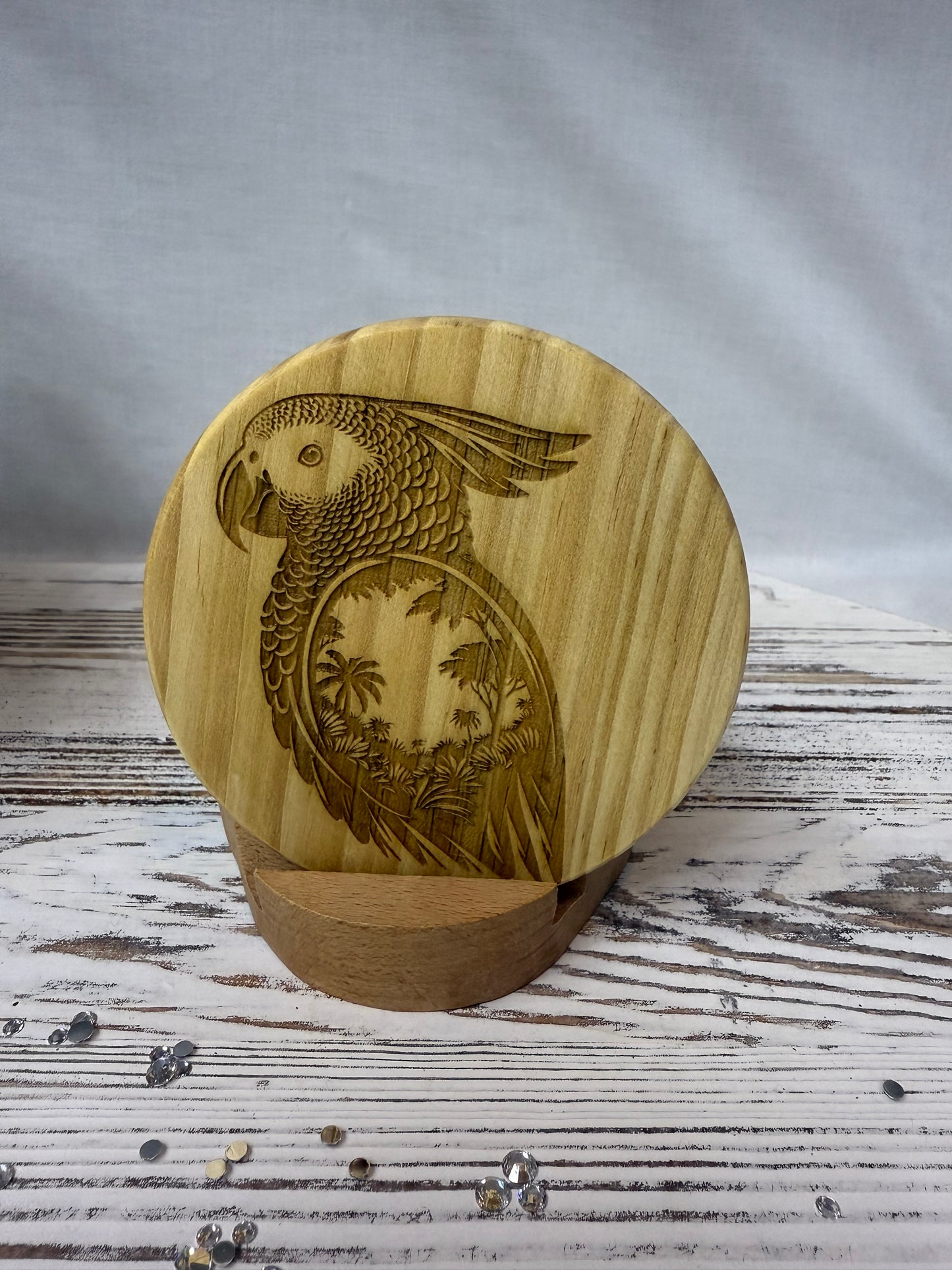 Parrot Laser Engraved Wood Coaster