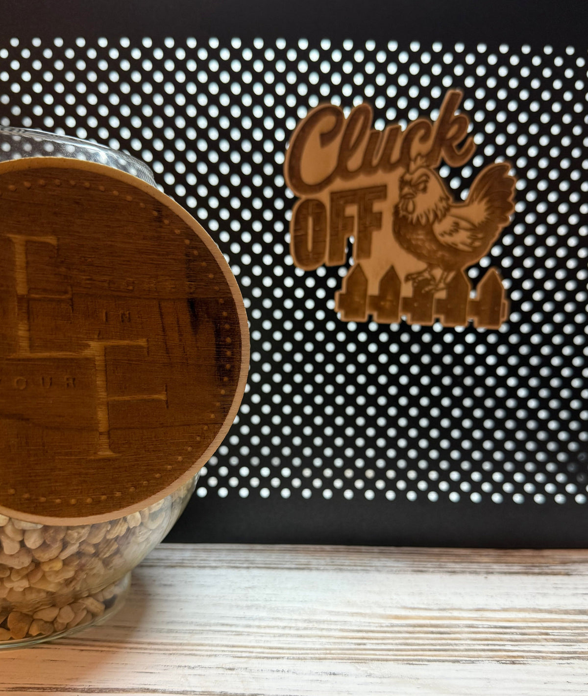 Cluck Off Laser Engraved Wood Magnet