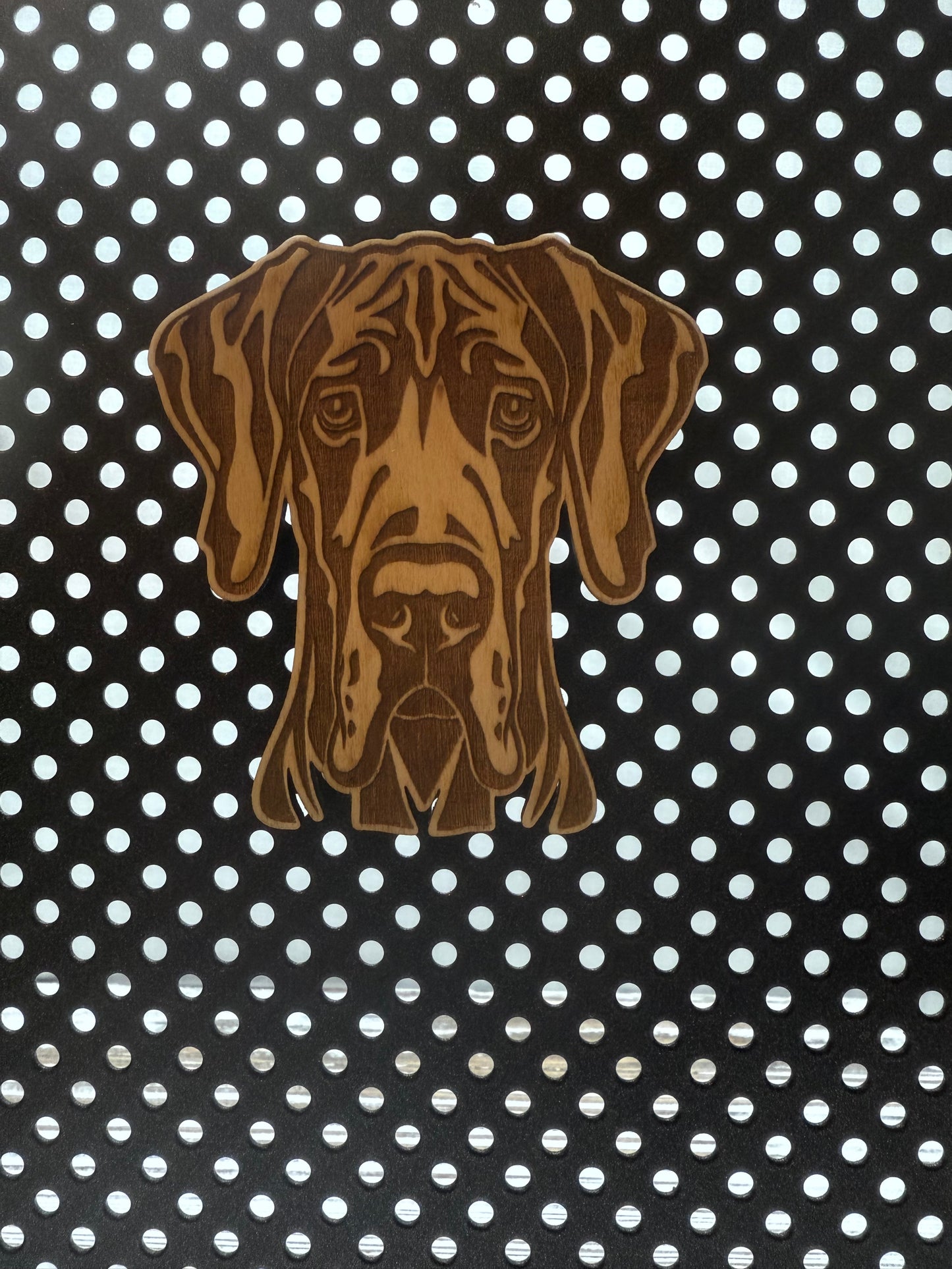 Great Dane -Dog Laser Engraved Wood Magnet