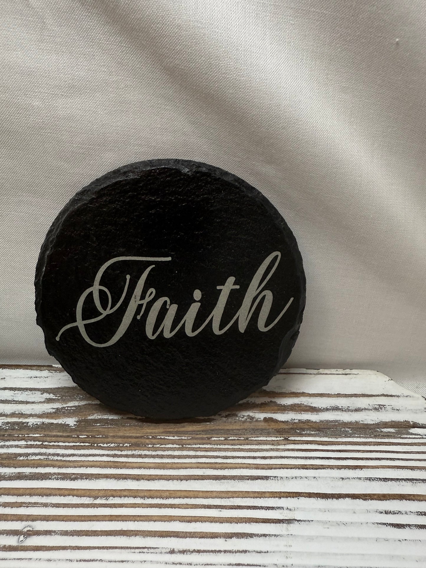 Faith Laser Engraved Slate Coaster