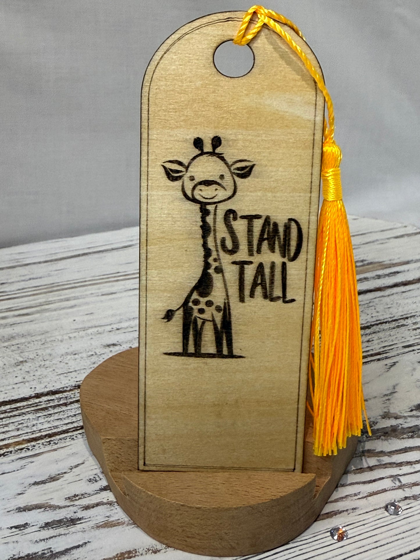 Stand Tall Giraffe- Laser Engraved Wood Bookmark