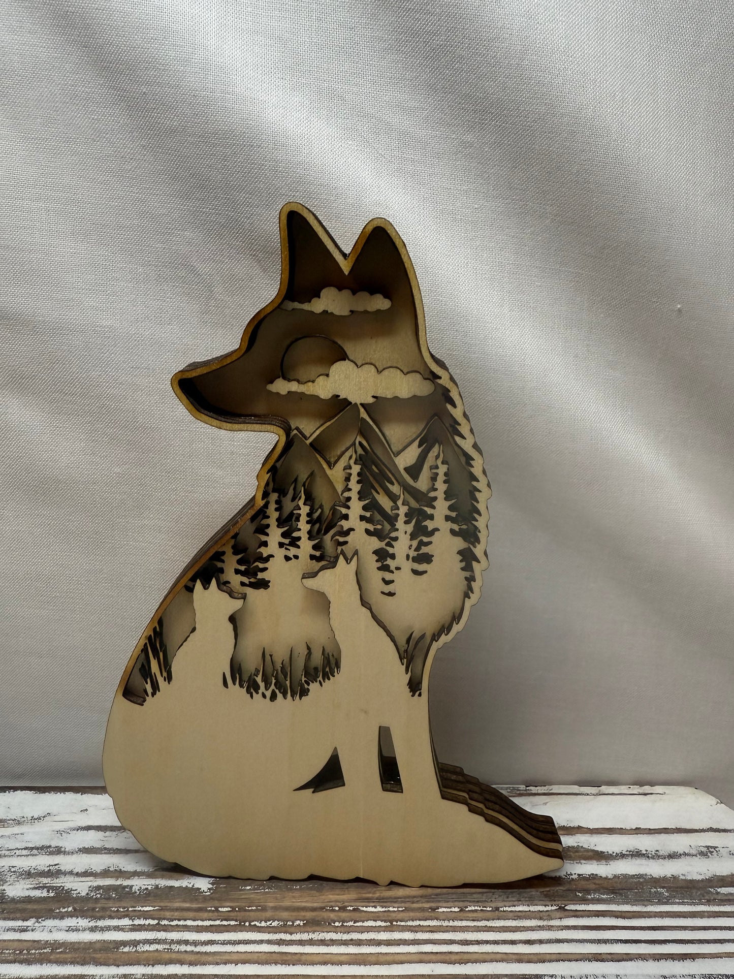 Fox Multilayer Laser Cut Home Decor