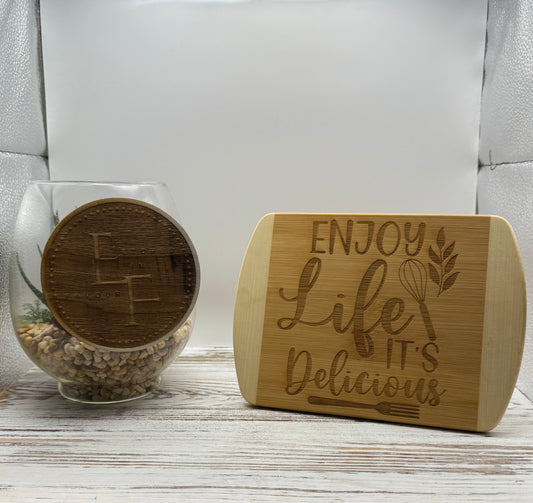 Enjoy Life Laser Engraved Cutting Board