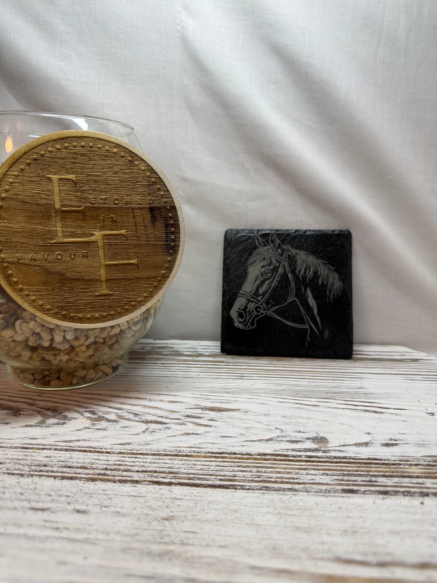 Horse Laser Engraved Slate Coaster