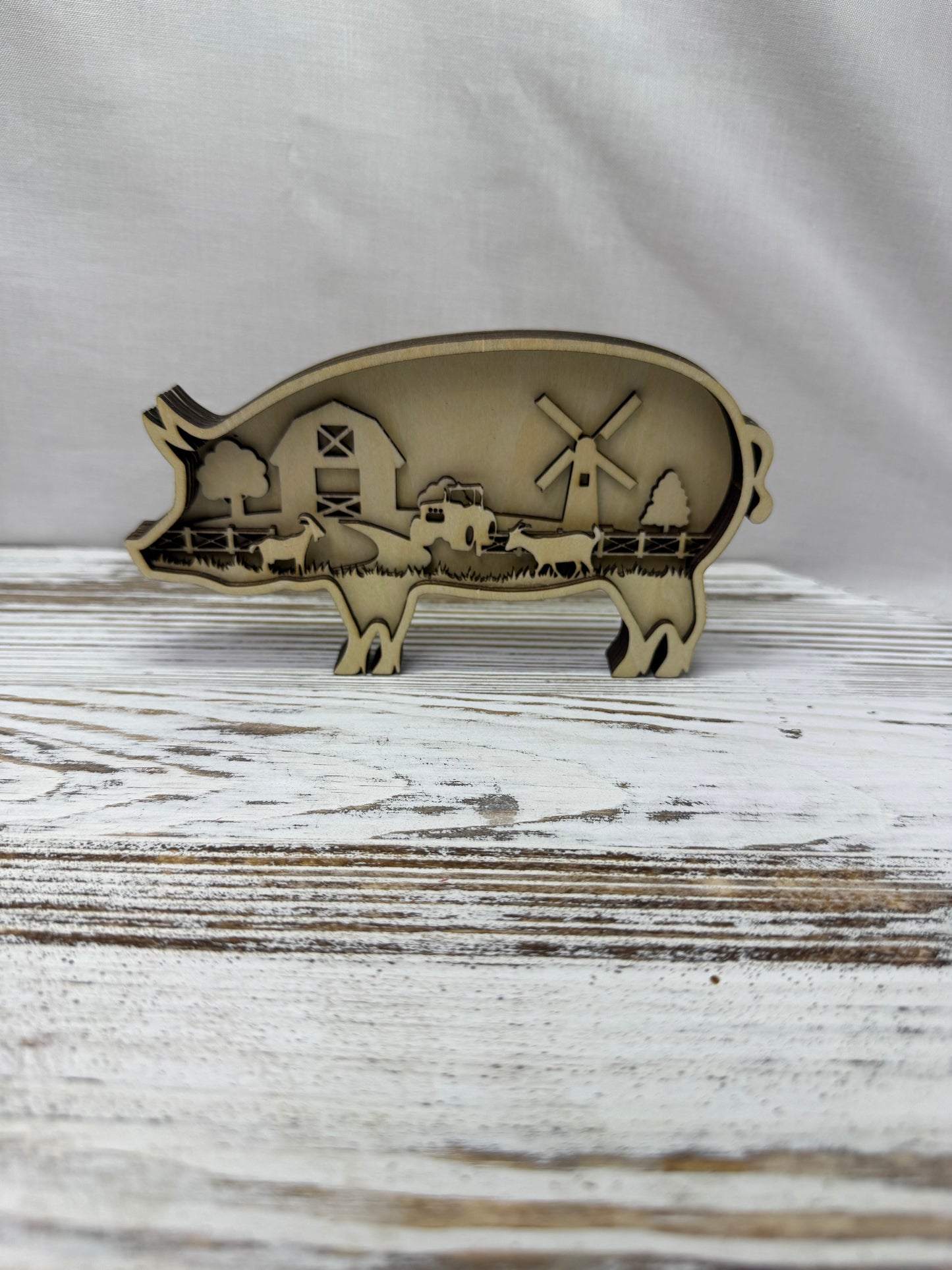 Pig Multilayer Wood Decor
