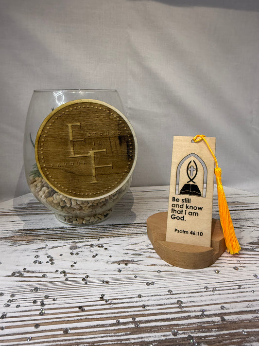 Psalm 46:10 - Laser Engraved Wood Bookmark
