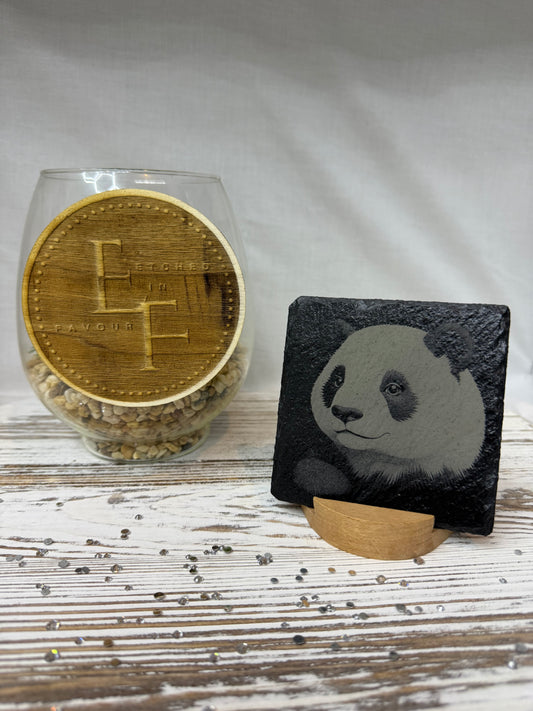 Panda Laser Engraved Slate Coaster