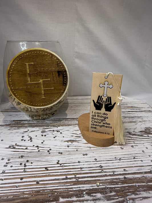 Philippians 4:13 - Laser Engraved Wood Bookmark