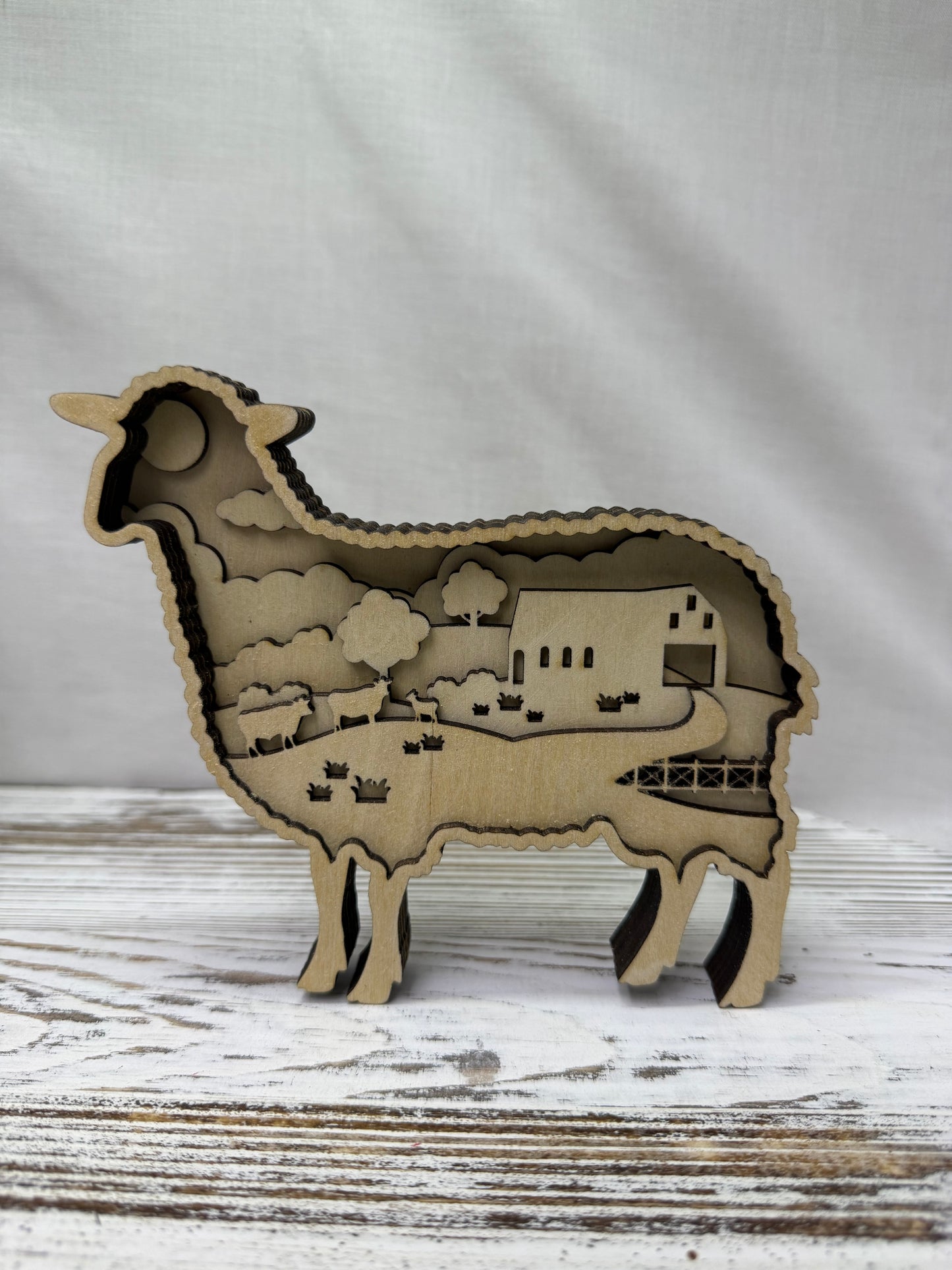 Sheep Multilayer Wood Decor