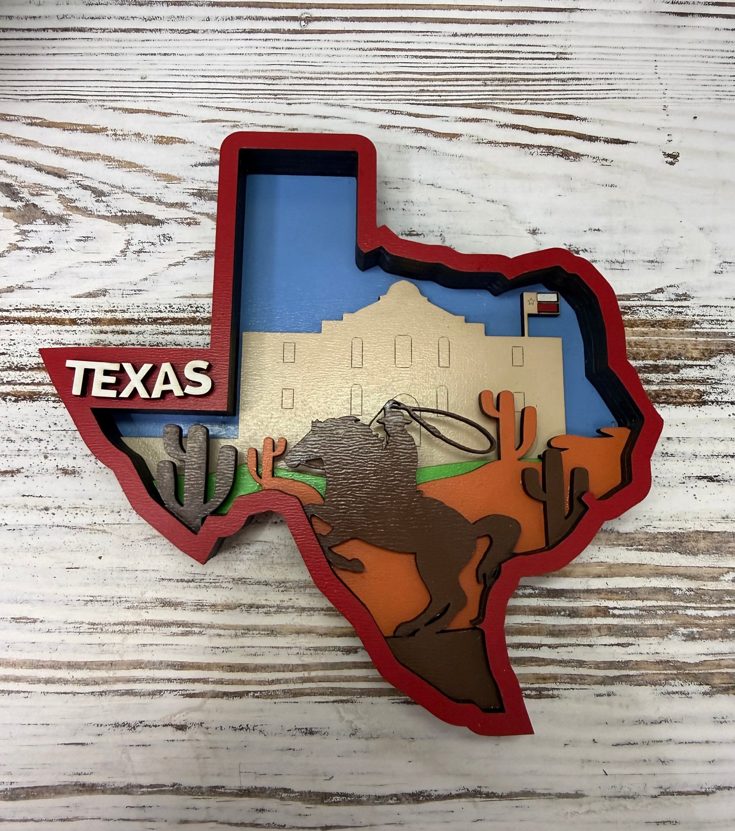 Texas Layered Wood Display