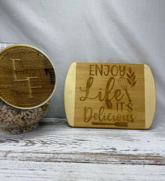 Enjoy Life Laser Engraved Cutting Board
