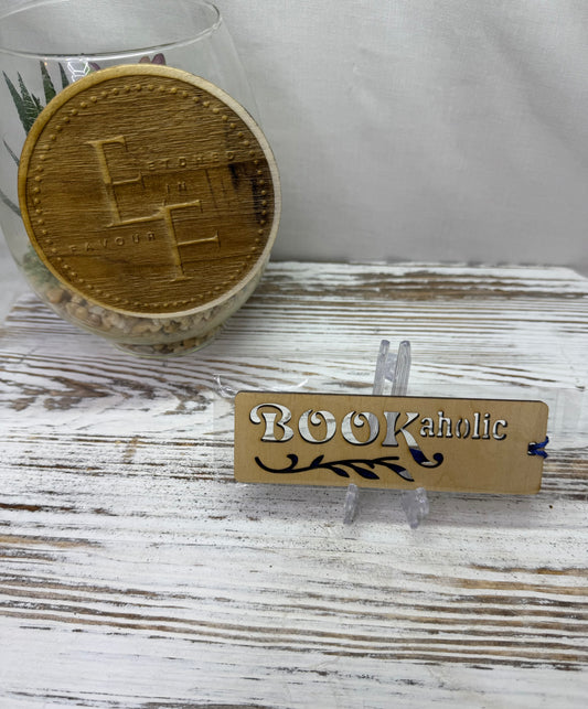 Bookaholic Bookmark - Laser Cut