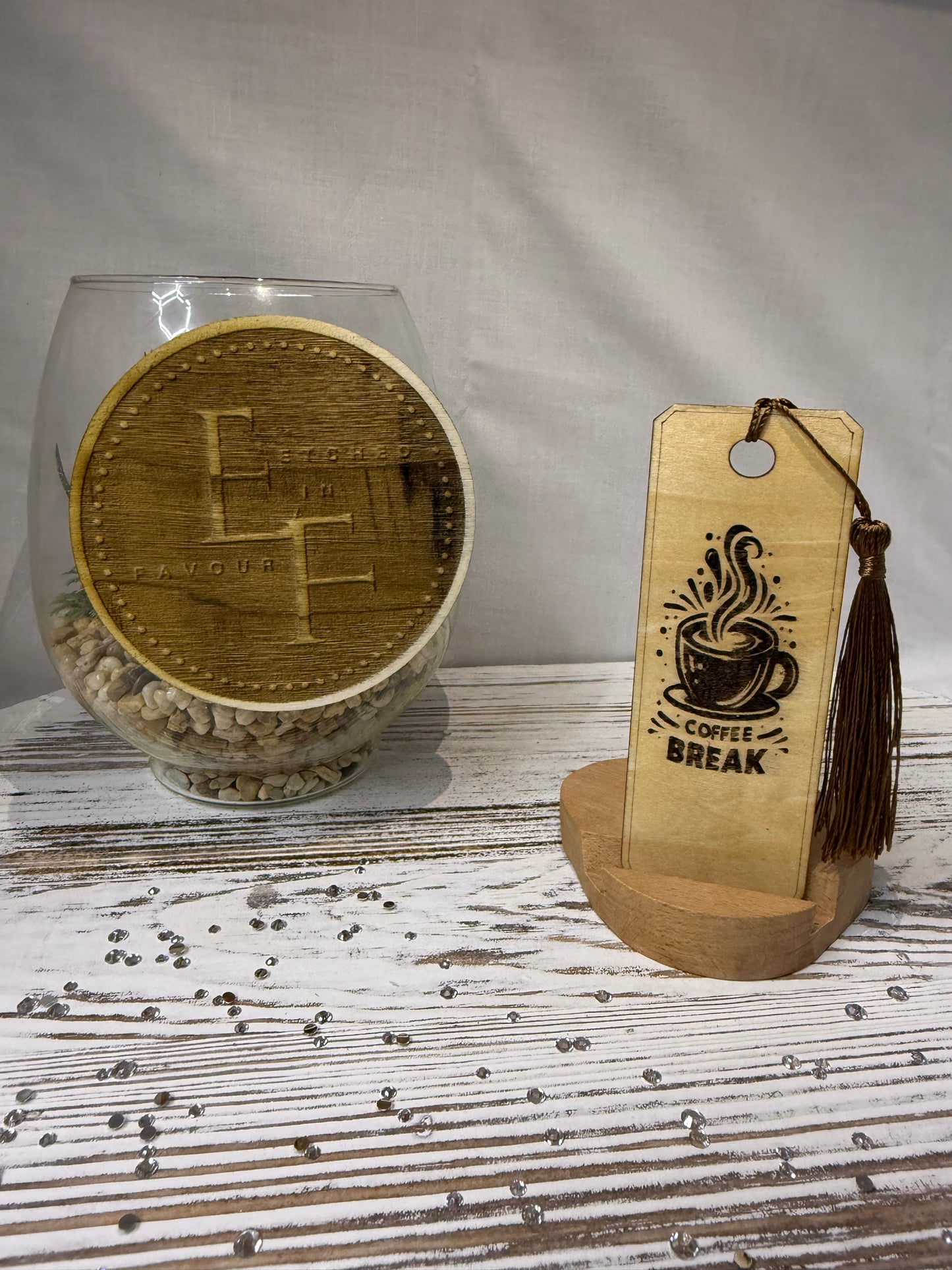 Coffee Break - Laser Engraved Wood Bookmark