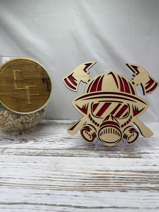 Firefighter Multilayer Wood Decor