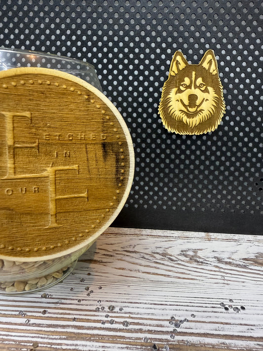 Alaskan Malamute - Dog Laser Engraved Wood Magnet