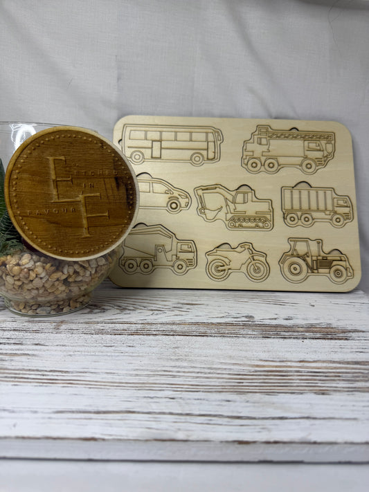 Vehicle Exploration Wooden Puzzle – Kids Learning Board