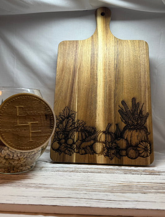 Fall Festivities Laser Engraved Cutting Board