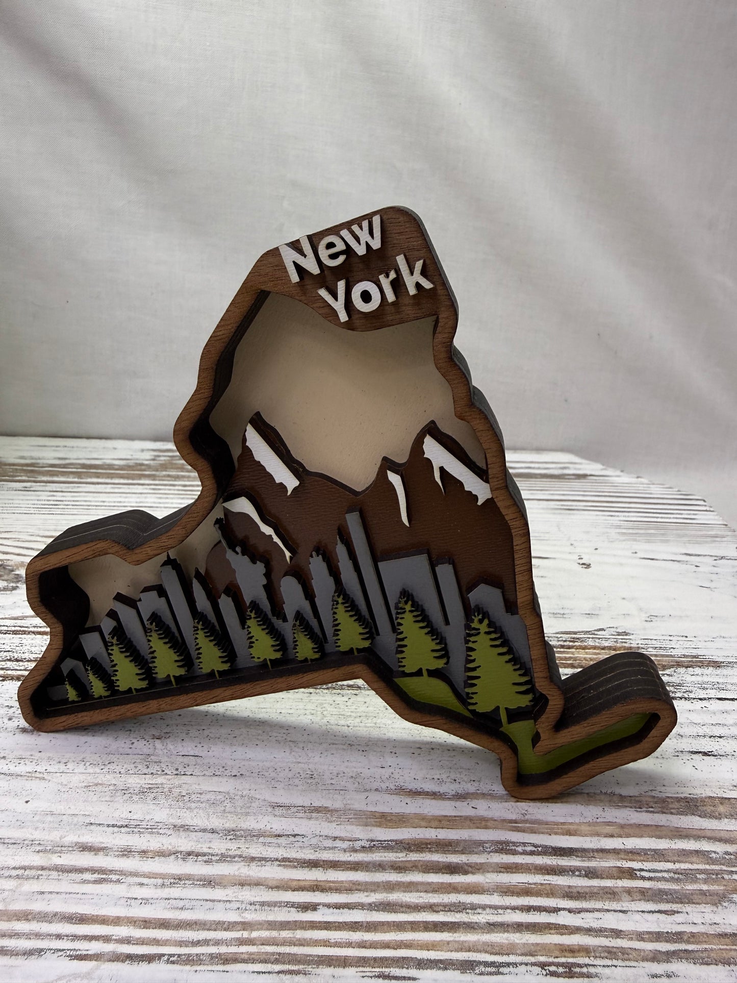 New York Layered Wood Display
