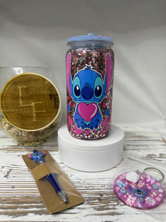 Blue Alien Bundle - Snow Globe Tumbler - Pen - Keychain
